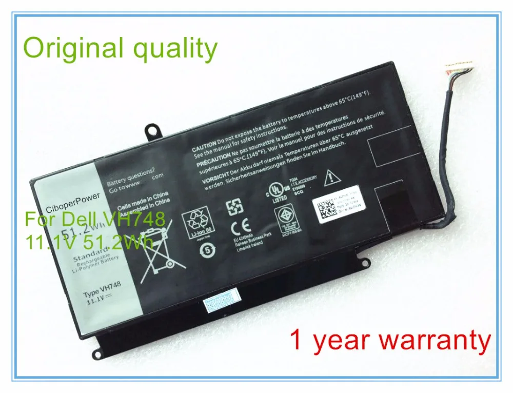 Новый 51.2Wh оригинальный VH748 Аккумулятор для 14 5439 5460 5470 5560|battery original|battery forbatteries batteries