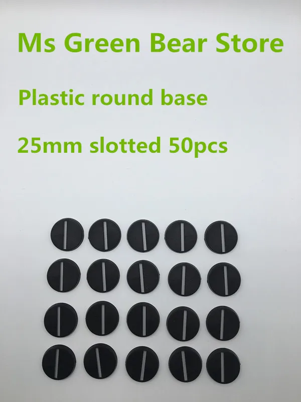 

Plastic model base . 25mm round slotted base 50pcs