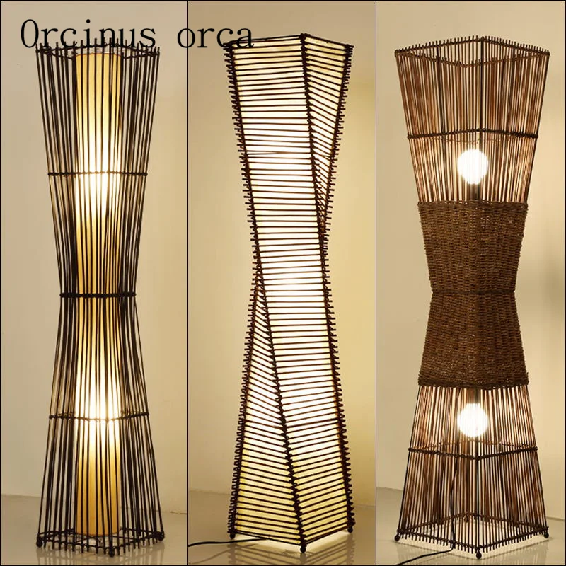 

Southeast simple Chinese floor lamp hotel room modern bedroom lamp creative bamboo floor lamp free shipping