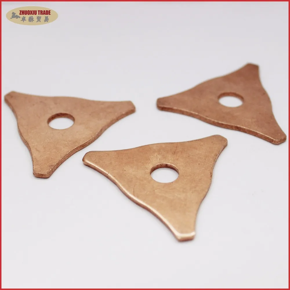 3-angled washers triangle plates copper plated tri hook washers autobody car body work spot welding studs dent removal system 3-angled washers triangle plates copper plated tri hook washers autobody car body work spot welding studs dent removal system