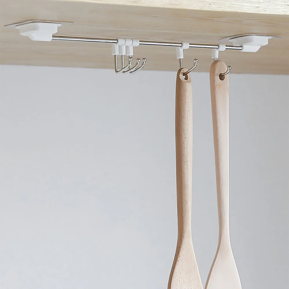 Us 1 43 32 Off Kitchen Utensils Rack Holder Ceiling Wall Cabinet Hanging Rod Storage Organizer For Dropshipping 2018 Q4 In Storage Holders Racks
