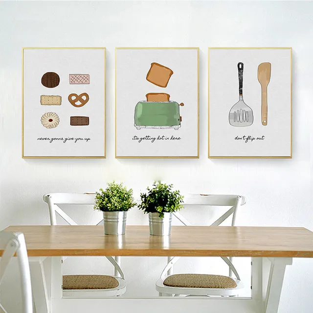 HAOCHU Casa Dinning Room Decor Pittura Utensili Da Cucina Cibo ... HAOCHU Casa Dinning Room Decor Pittura Utensili Da Cucina Cibo ...