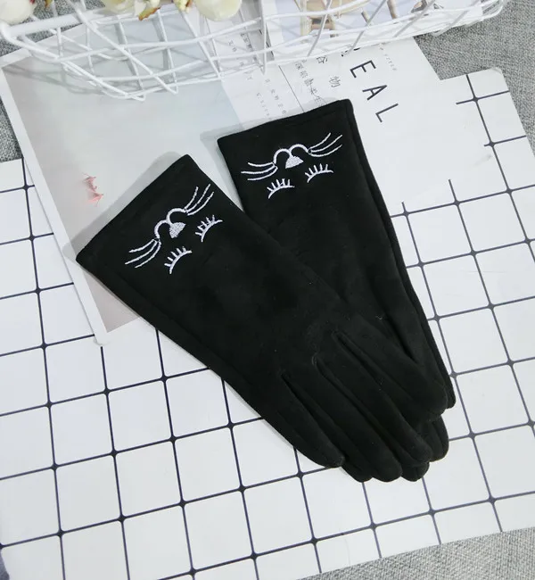 Новые корейские перчатки с сенсорным экраном, шерстяные розовые, черные, серые теплые вязаные перчатки для девочек на весну и зиму, Женские варежки