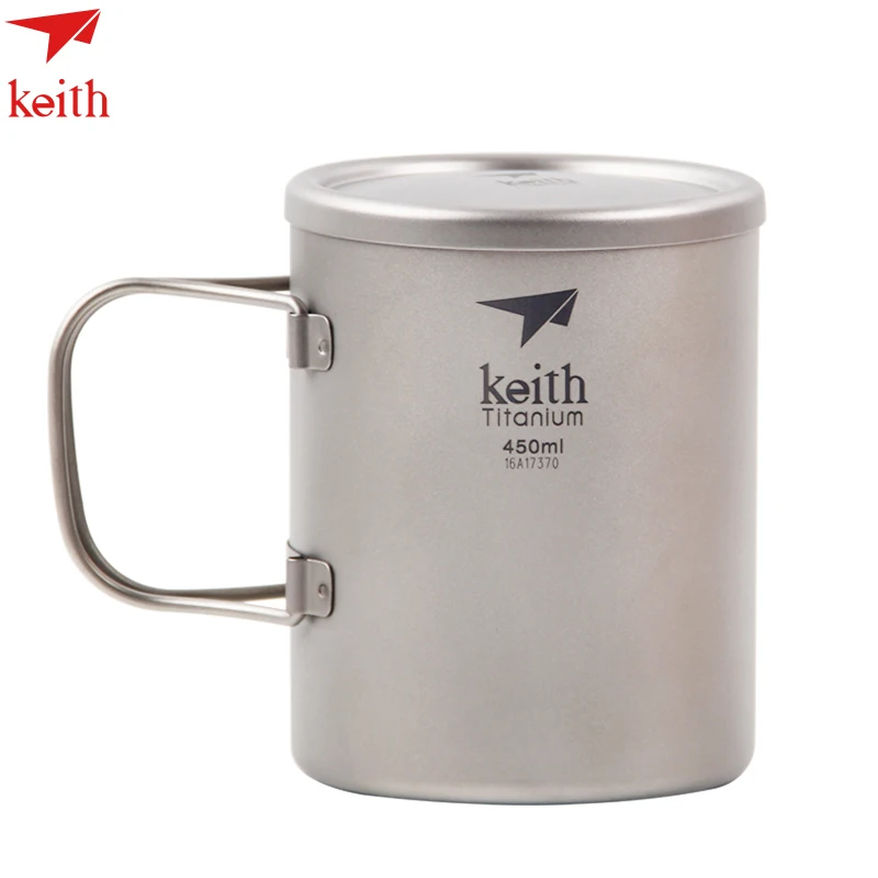 

keith Coffee Mug Drinkware Cups And Mugs Eco-friendly Ultralight Titanium Mugs Tea Cup With Foldable Handle