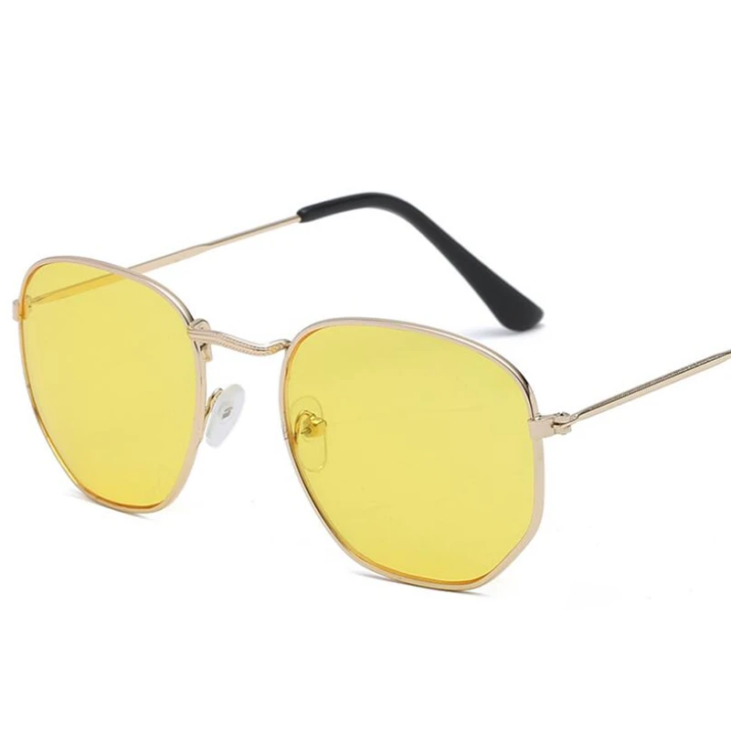 Винтажные Квадратные Солнцезащитные очки для женщин и мужчин, Ретро стиль, классические черные солнцезащитные очки для женщин и мужчин, роскошные брендовые дизайнерские солнцезащитные очки - Цвет линз: Yellow