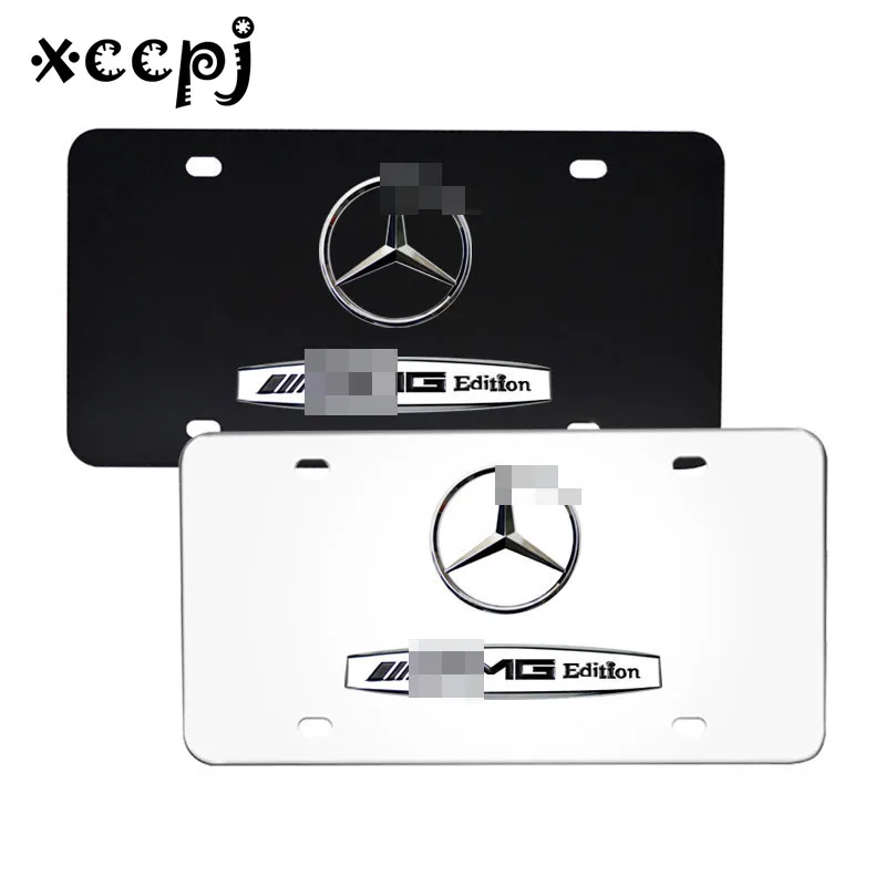

Stainless steel registration plate license plate super tough with icon plastic patches and metal icon