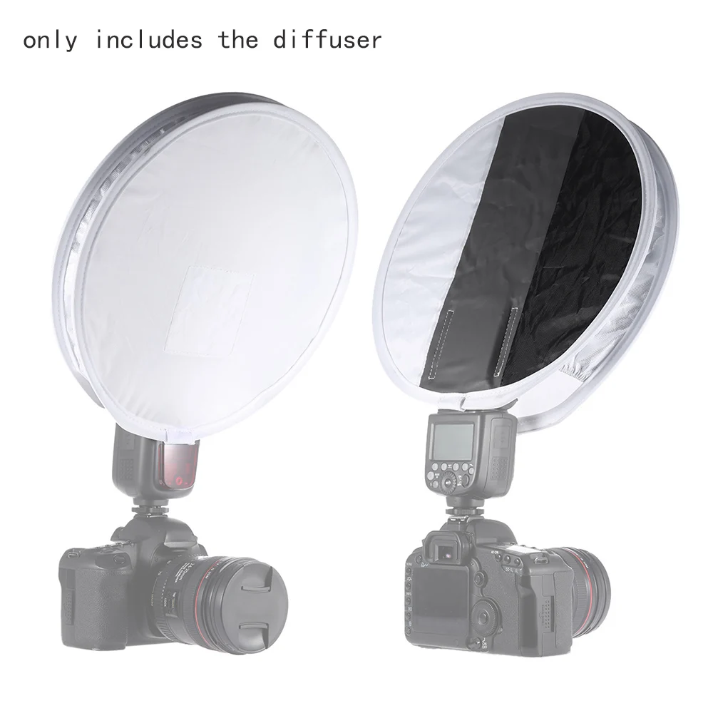 Multifunctional 12in/31cm Mini Portable Round On-camera Speedlite Flash Diffuser Softbox for Canon Nikon Sigma Vivitar Flash flash diffuser camera softbox