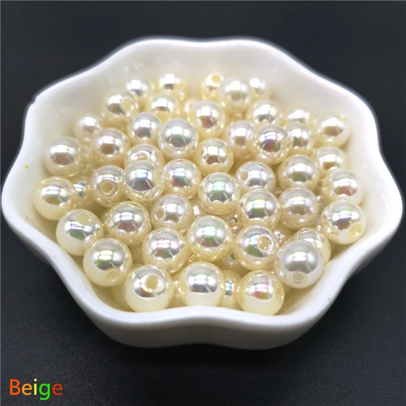 

Beige AB Beads For Jewelry Making DIY Beautiful Plating Acrylic Loose Spacer Bracelet & Necklaces & pendants DIY Beads