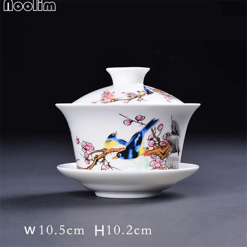 Керамические расписанные вручную чайные чашки Gaiwan, китайские чайные чашки Kong Fu, чайная посуда, аксессуары, домашний чайный набор, посуда для напитков