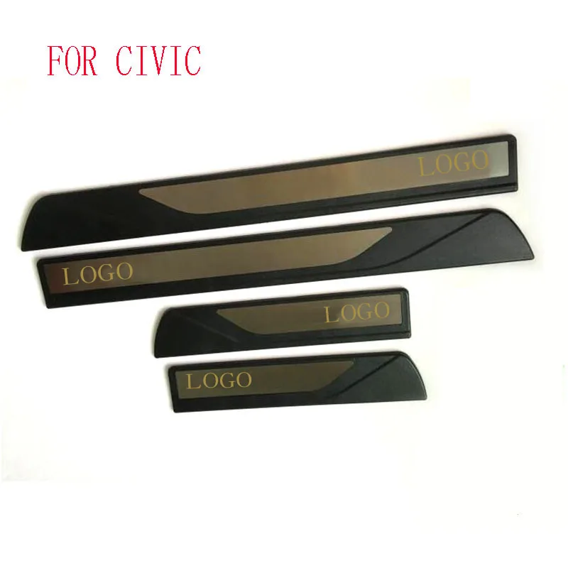 

Car Styling FIT for HONDA CIVIC 2016 2017 Door Sill Scuff Pedal Door Step light Welcome Pedal Automobile Accessories