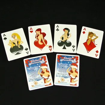 

PVC Waterproof Plastic Christmas Girls Playing Cards Collection Creative Cards