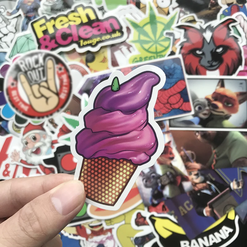 100Pcs/Lot Fashion Tide Brand Cool Stickers For Skateboard Luggage Motorcycle Laptop Car Styling Graffiti Sticker Bomb JDM Decal