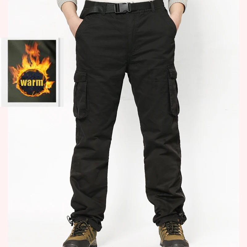 Тактические брюки размера плюс, зимние мужские камуфляжные брюки-карго, плотные теплые штаны, повседневные военные мешковатые брюки 5XL 6XL