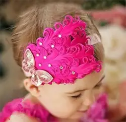 

Fashion Baby Feather Headwear Girl Infant Hairband Headbands Baby Hair Band Accessories Lovely Princess Gift