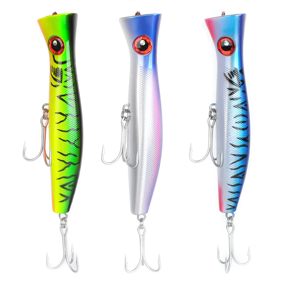 Dr.Fish Saltwater GT Popper Hardbaits Lure VMC Treble Hooks Tuna Marlin