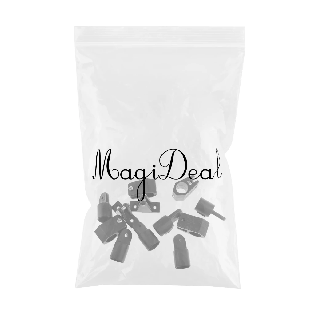 12pcs Set 7/8' Boat Bimini Top Nylon Fittings Includes 6pcs Eye End + 4pcs Jaw Slide + 2pcs Deck Hinge Nylon Boat