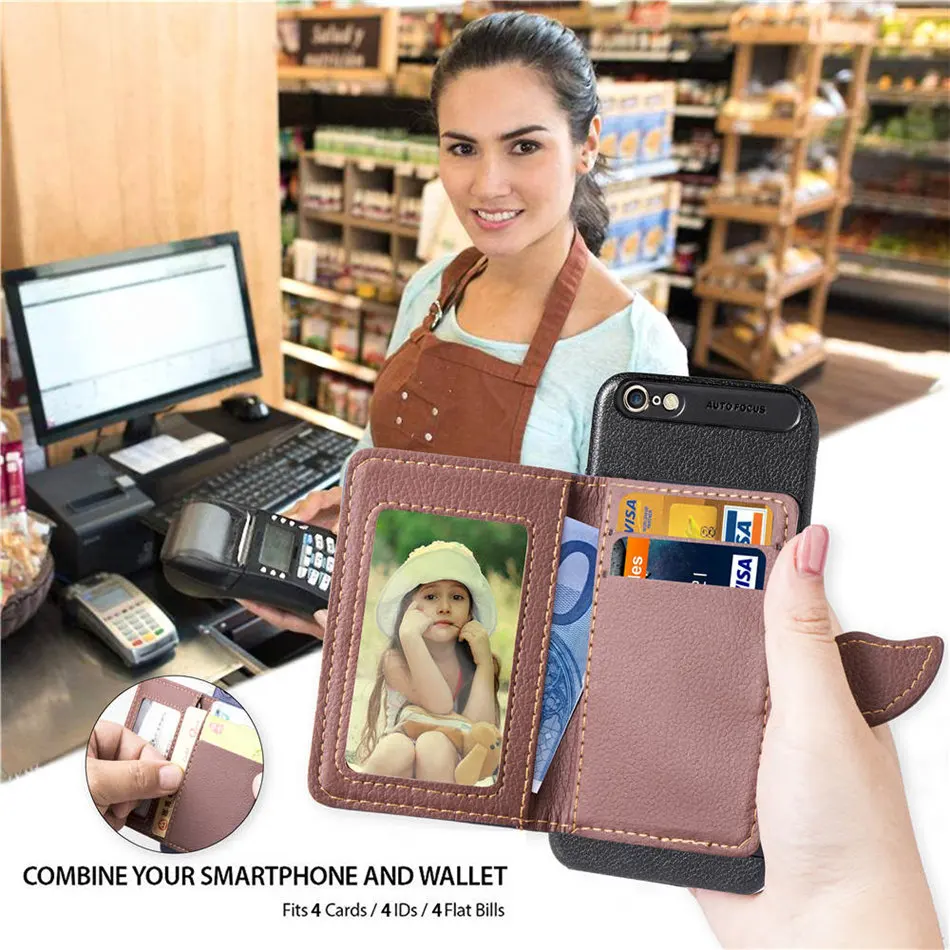 

Wallet Phone Back Cases For OPPO A39 A57 A73 A75 A75S F5 F7 Case Luxury Fundas Photo Frame Card Slot Stand Cover Capa DP05E