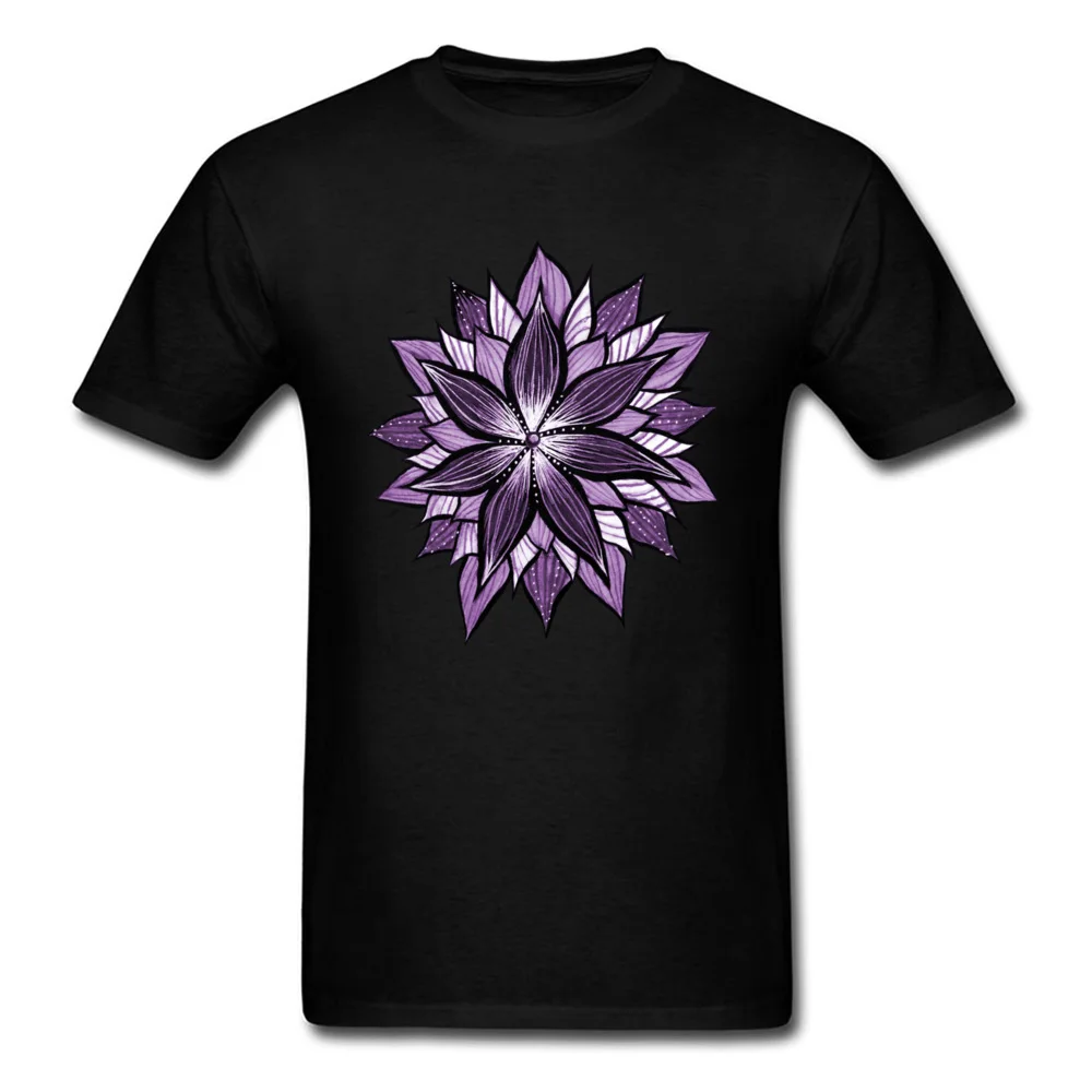 

Undertale Top T-Shirts Men Purple Mandala Like Flower Tshirt Indian White T-Shirt Classical Germany ers Floral T Shirt Men's