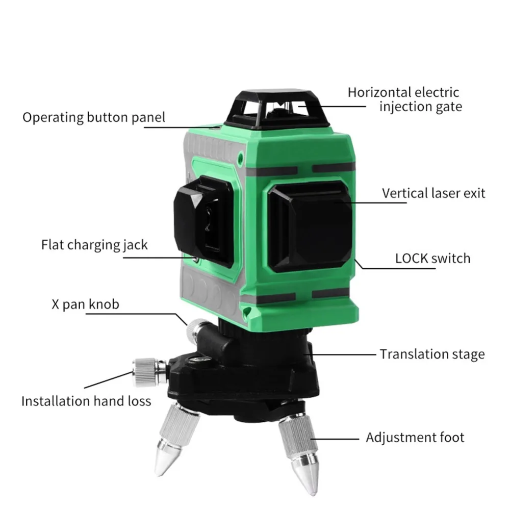 Высокоточный лазерный уровень самонивелирующийся 360 горизонтальный вертикальный крест зеленый лазерный луч линия измерительный