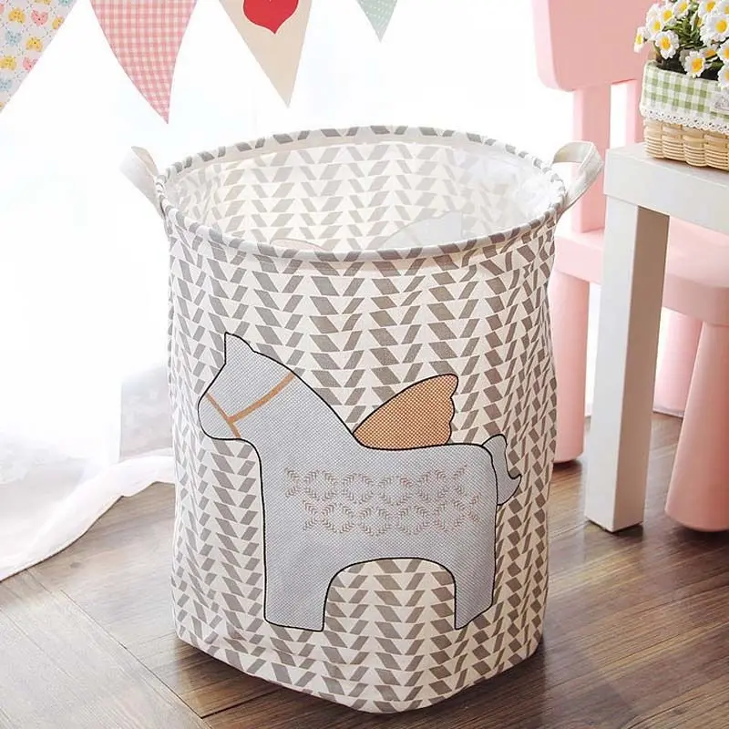 1* Waterproof Foldable Kids Toy Storage Basket Dirty Clothes Home Organizer 40*50CM 4 Styles
