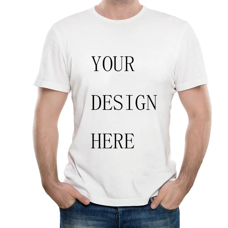 

PSTYLE Customized Men's T Shirt Print Your Own Design High Quality Send Out In 3 Days White Color Dropshipping Man Tees