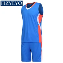 HZYEYO мужские баскетбольные Трикотажные изделия, комплекты униформы для взрослых, спортивная одежда, дышащие баскетбольные майки, рубашки, шорты, DIY на заказ