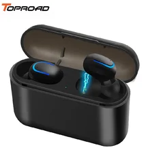 TOPROAD Bluetooth наушники TWS V5.0 Беспроводные водонепроницаемые спортивные стерео басовые наушники-вкладыши гарнитура с микрофоном power Bank