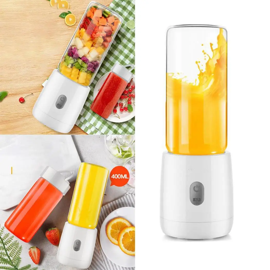 

400ml Mini Fruit Juicer Cup Portable USB Rechargeable Mixer Juice Blender Maker Household Electric Juice Squeezers Extractor