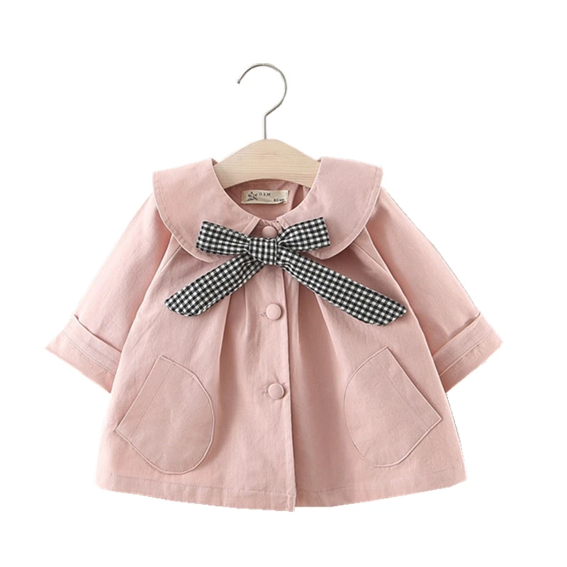Online Novedad abrigo cortavientos para recién nacidos, abrigo de tela escocesa para bebés, ropa de abrigo para niñas, chaqueta Infantil de algodón Color rosa caqui