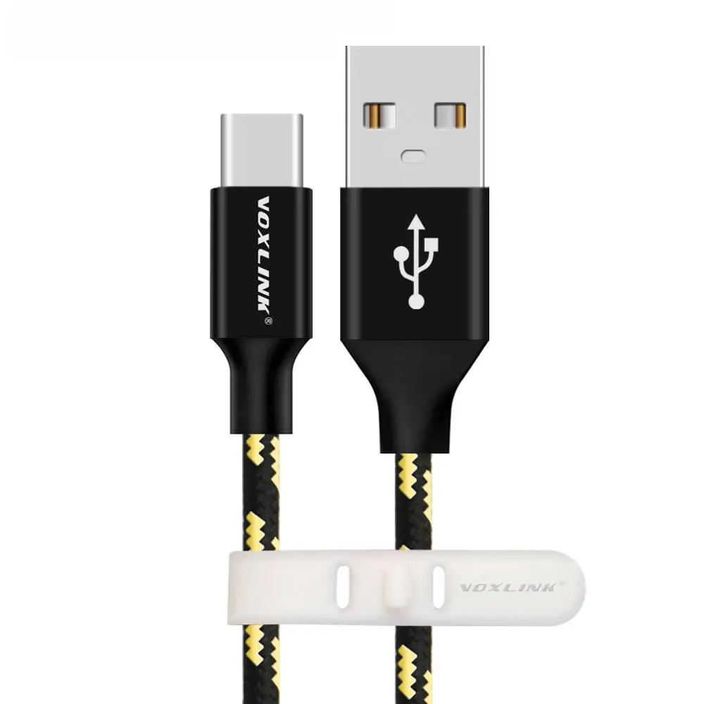 VOXLINK usb type-C кабель 1 м для быстрой зарядки и синхронизации данных usb type-C кабель для xiaomi mi5 One Plus 2 ZUK Z1 huawei samsung USB C кабель - Цвет: Black