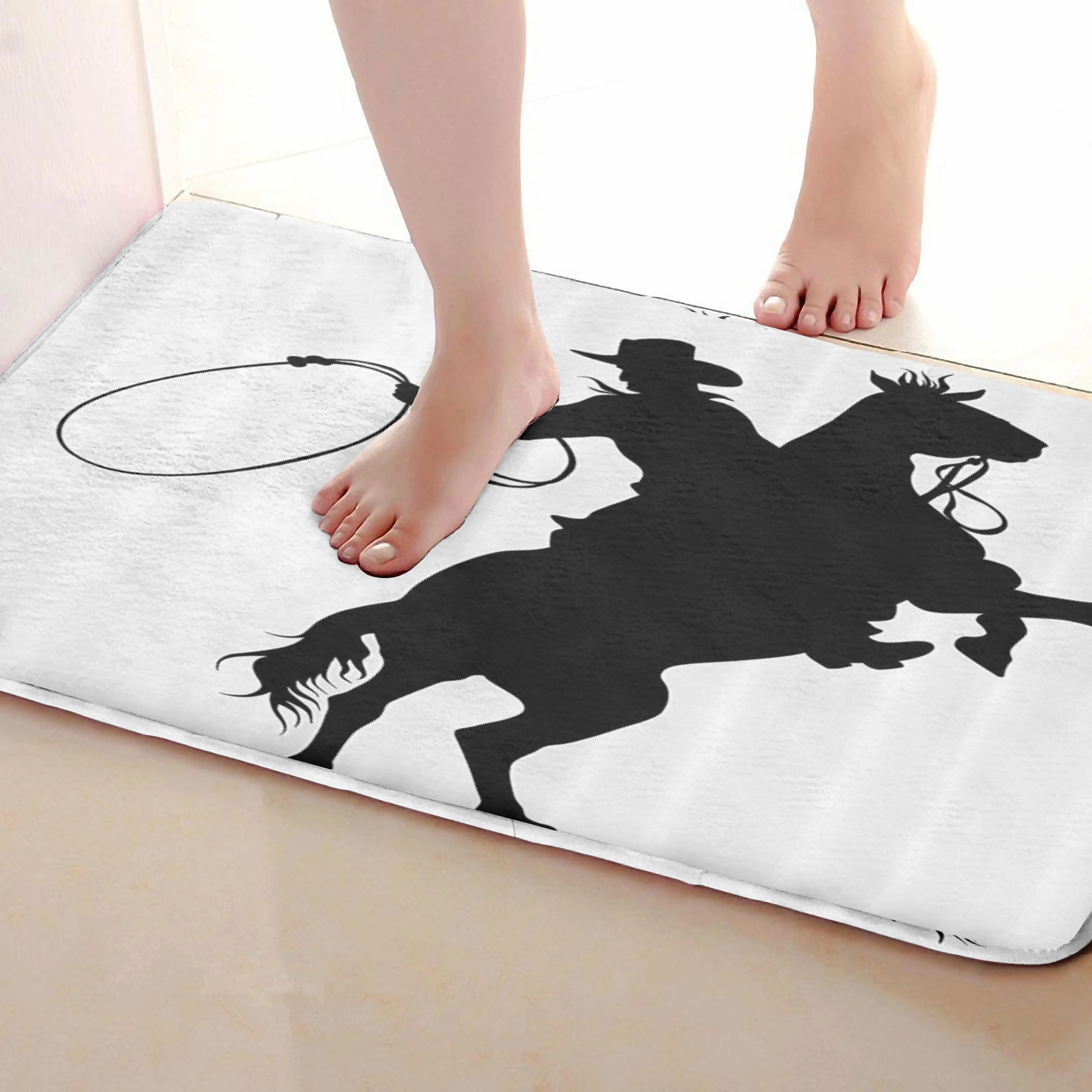 Коврик для ванной комнаты в стиле лошади, Забавный Противоскользящий коврик для ванной, аксессуары для душевой занавески, соответствующие вашей душевой занавеске