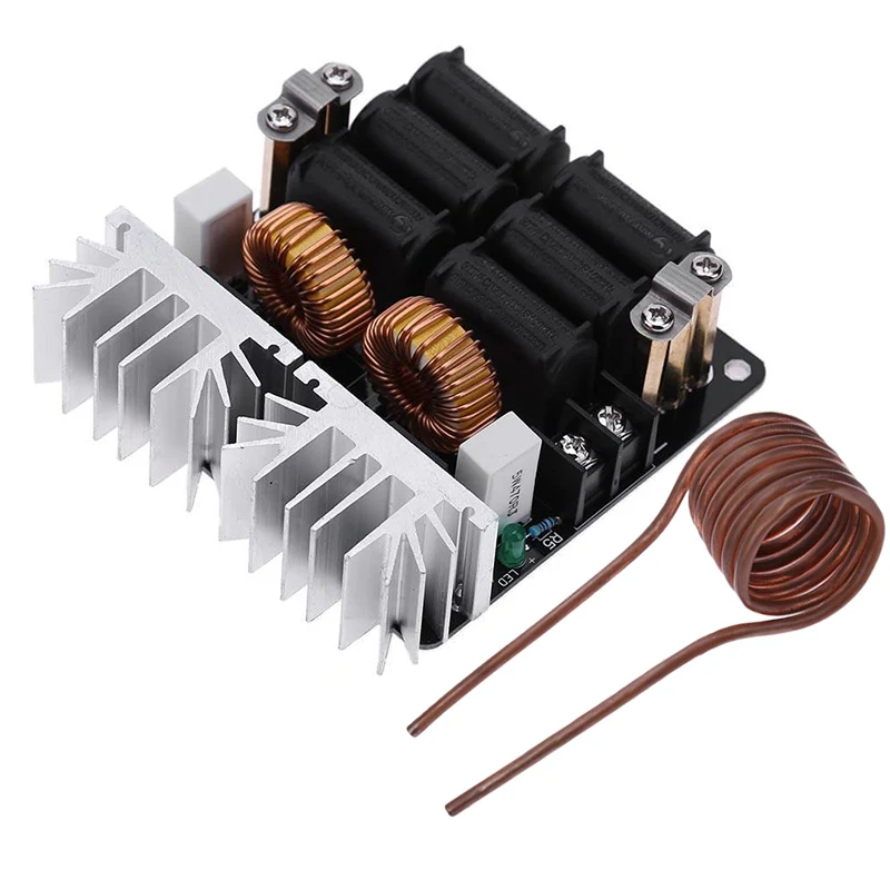 1000W ZVS Low Voltage Induction Heating Board Module Flyback Heater + Brass Coil Induction Heating Module 1000W ZVS Low Voltage Induction Heating Board Module Flyback Heater + Brass Coil Induction Heating Module