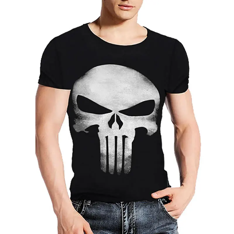 A1 Brand Clothing Summer Skull Dark Souls Punisher Print 3D T Shirt Men