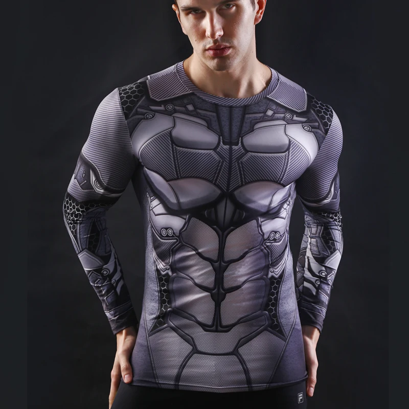 

Batman 3D Printed T shirts Men Compression Shirt 2017 New Cosplay Long Sleeve Tops Male Crossfit Fitness BodyBuilding Clothing
