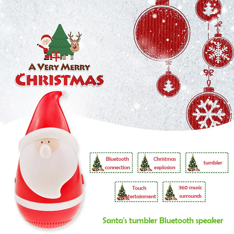 Christmas Gifts Mini Santa Bluetooth Speaker Cute Tumbler Wirless Stereo Surround Speaker Subwoofer Hifi Music Player  (2)