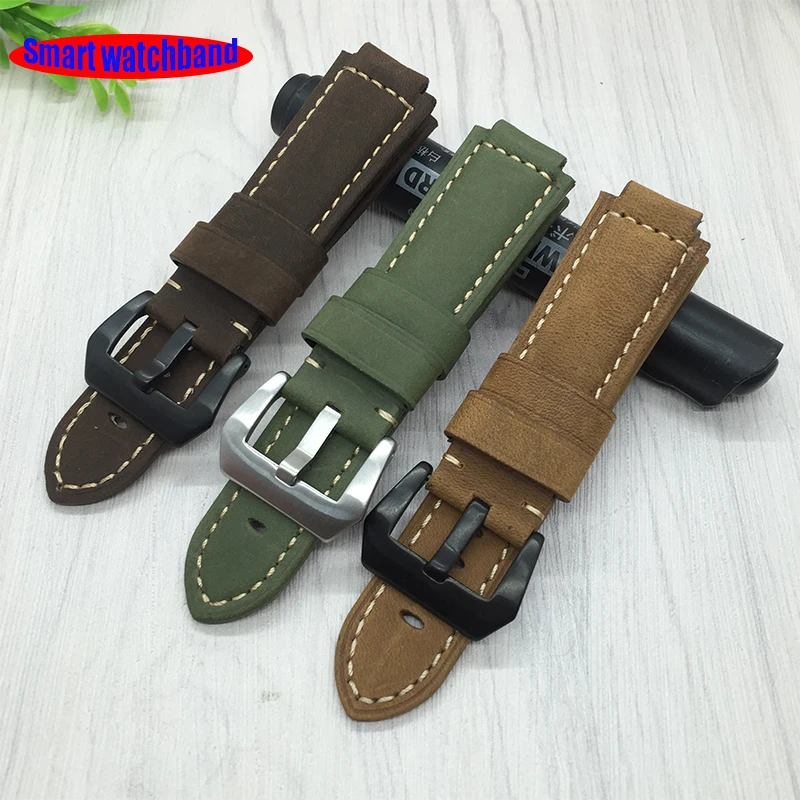 For Garmin vivoactive Quality Genuine Leather Watchband 24 16mm Mens Leather font b Smart b font For Garmin vivoactive Quality Genuine Leather Watchband 24 16mm Mens Leather font b Smart b font