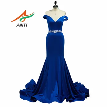

ANTI Sexy Fashion Ruffles Formal Evening Gown 2019 V-Neck Mermaid Evening Dress Long Robe De Soiree For Wedding Party Dresses