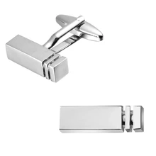 Men’s shirts Cufflinks high-quality copper material A square Silver Cufflinks 2 pairs of packaging for sale