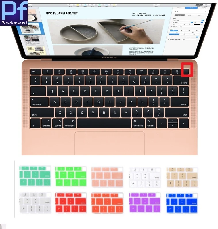 Силиконовый чехол для клавиатуры Apple MacBook Air 13 дюймов 2018 защита кожи A1932 на