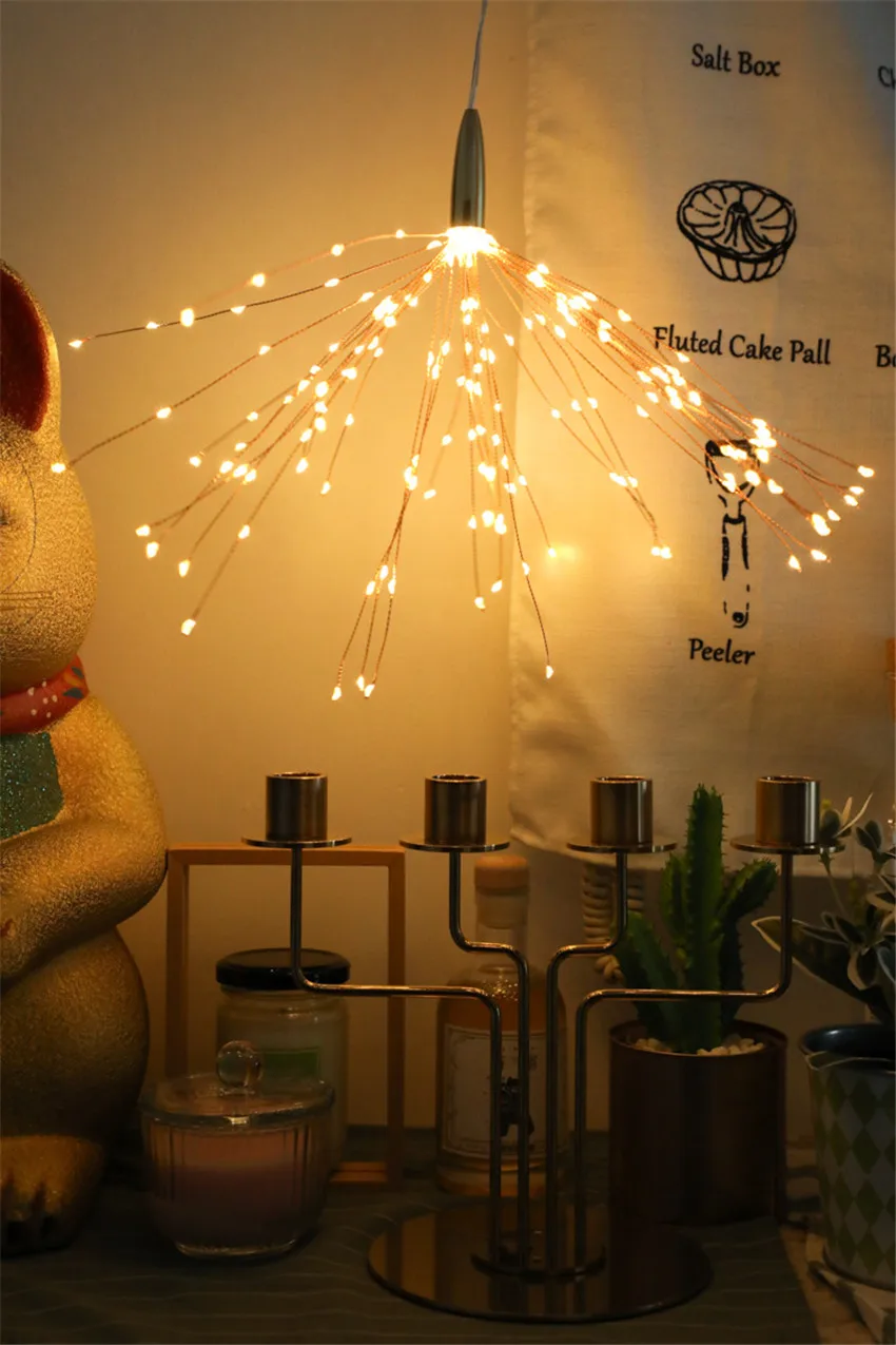 DIY фейерверк светодиодный Сказочный светильник, складная гирлянда Gerlyanda для наружного двора с дистанционным управлением, гирлянда для украшения рождественской вечеринки