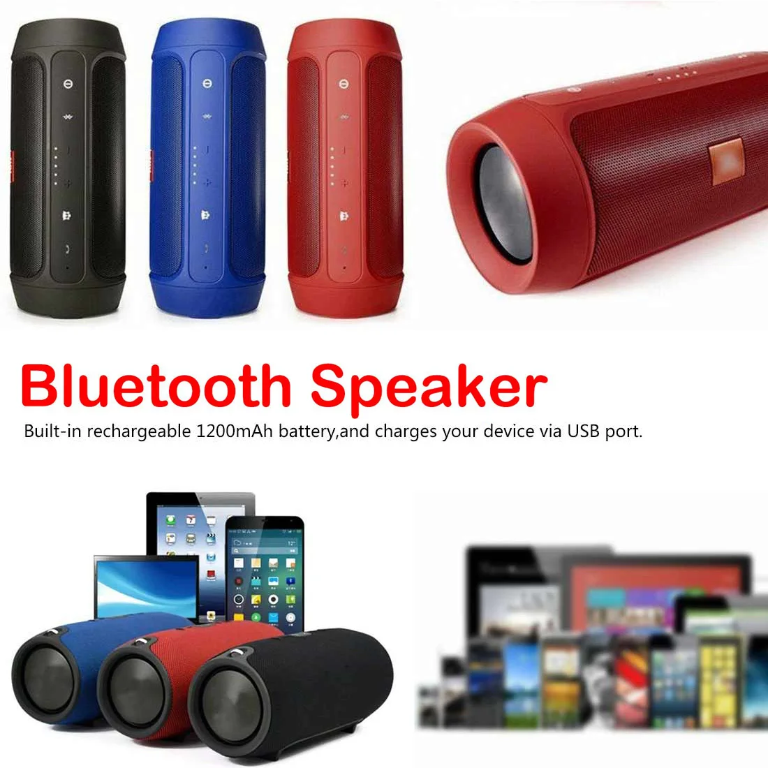 Bluetooth Speaker Portable Outdoor Loudspeaker Wireless Mini Charge 2 Plus Bluetooth Speakers Music Surround bluetooth mixer