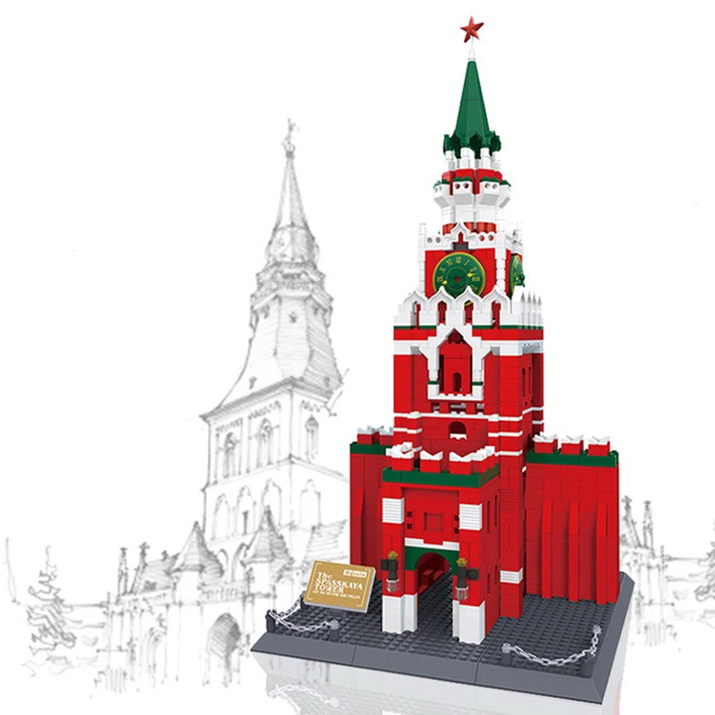 

MOC Famous Kremlin Structure Building Blocks Assembled Kits Model Set 1048pcs Bricks Compatible With L Brand Toys For Children