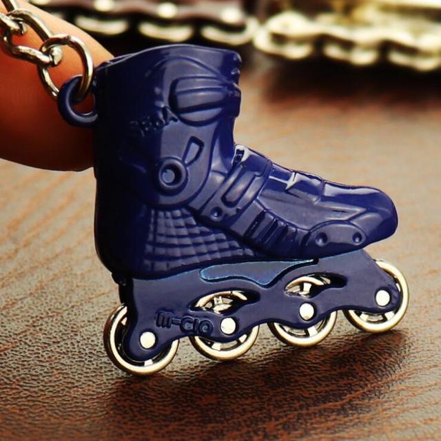 For Men Car Bag KeyRing Stainless Steel Jewelry Gold Fashion Skating Boots Roller Skates Gift Fashion
