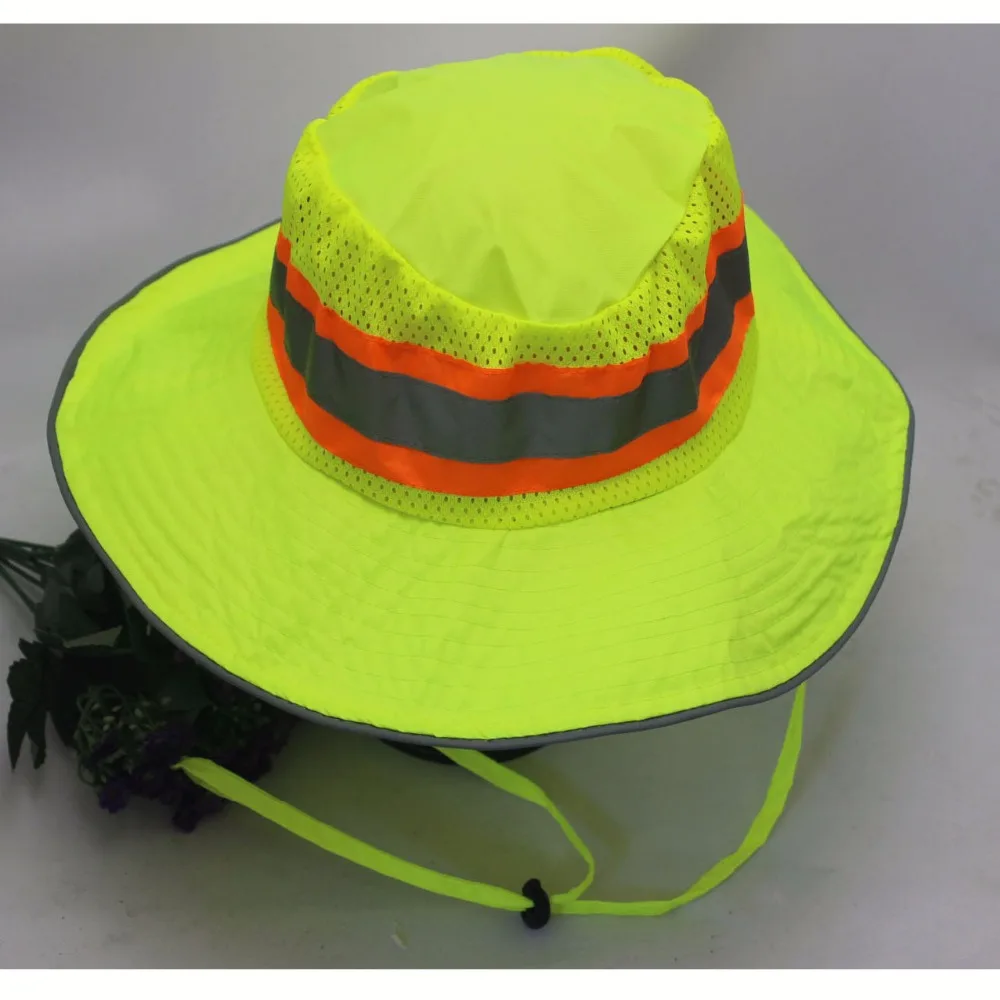 Рабочая защитная шляпа со светоотражающей полосой летняя дышащая Защитная флуоресцентная Кепка Рабочая Солнцезащитная бейсболка
