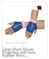 Короткие латексные перчатки без пальцев с отделкой длина запястье резиновые рукавицы Gauntlet вручную одежда плюс размер ST-040
