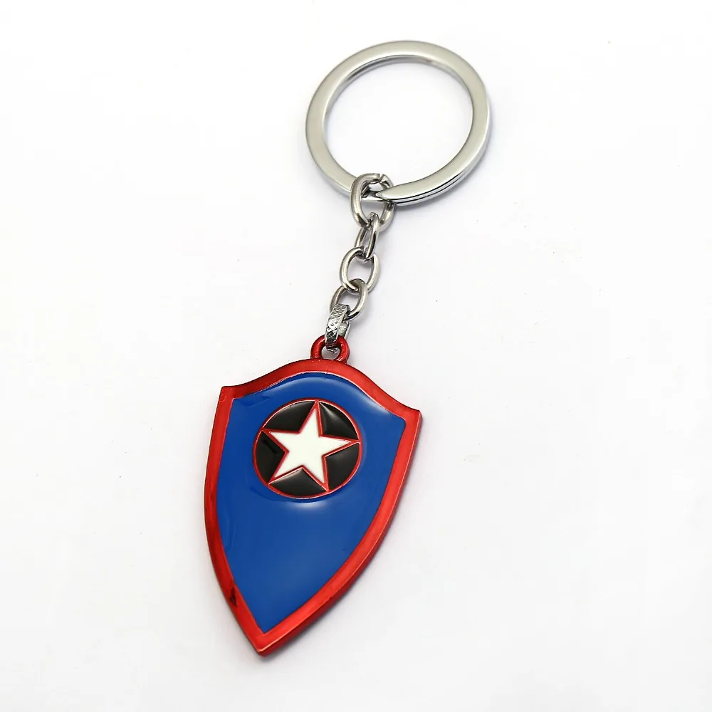 

Avengers Captain America Keychain Blue Metal Star Shield Key Ring Super Hero Men Women Keyring Car Bag Jewelry Chaveiro llavero