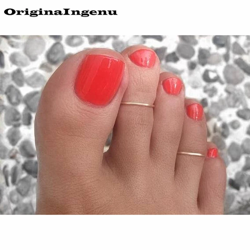 Grillz Jewelry izable Handmade Adjustable Exquisite Chevron Toe Ring 15mm Hoop Rings for Women Foot Jewelry-0