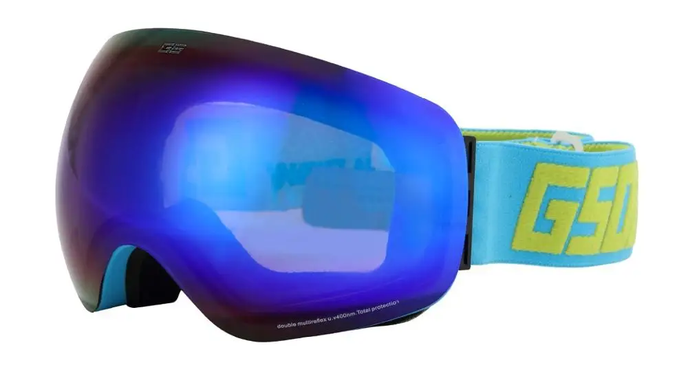 Gsou снежные взрослые лыжные очки антимист большие сферические лыжные очки для сноубординга могут застревать линзы для близорукости можно изменить объектив - Цвет: as shown