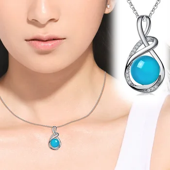 

2020 Real Asg Cluci Cage Pendants Natural Amazonite S925 Inlaid Female Money Is Pure Light Sky Color With Chain Jane New Gifts