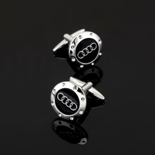 XK329 Luxury shirt Black Audi Car cufflink for mens Brand cuff buttons cuff links High Quality Silver abotoaduras Jewelry
